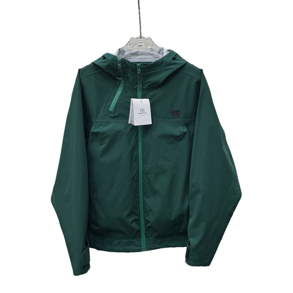 Dark Green Oblique Zipper Hooded Jacket Kolon Sport